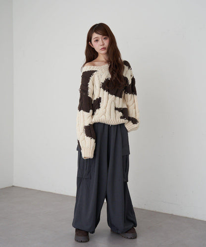 麻花寬鬆針織衫