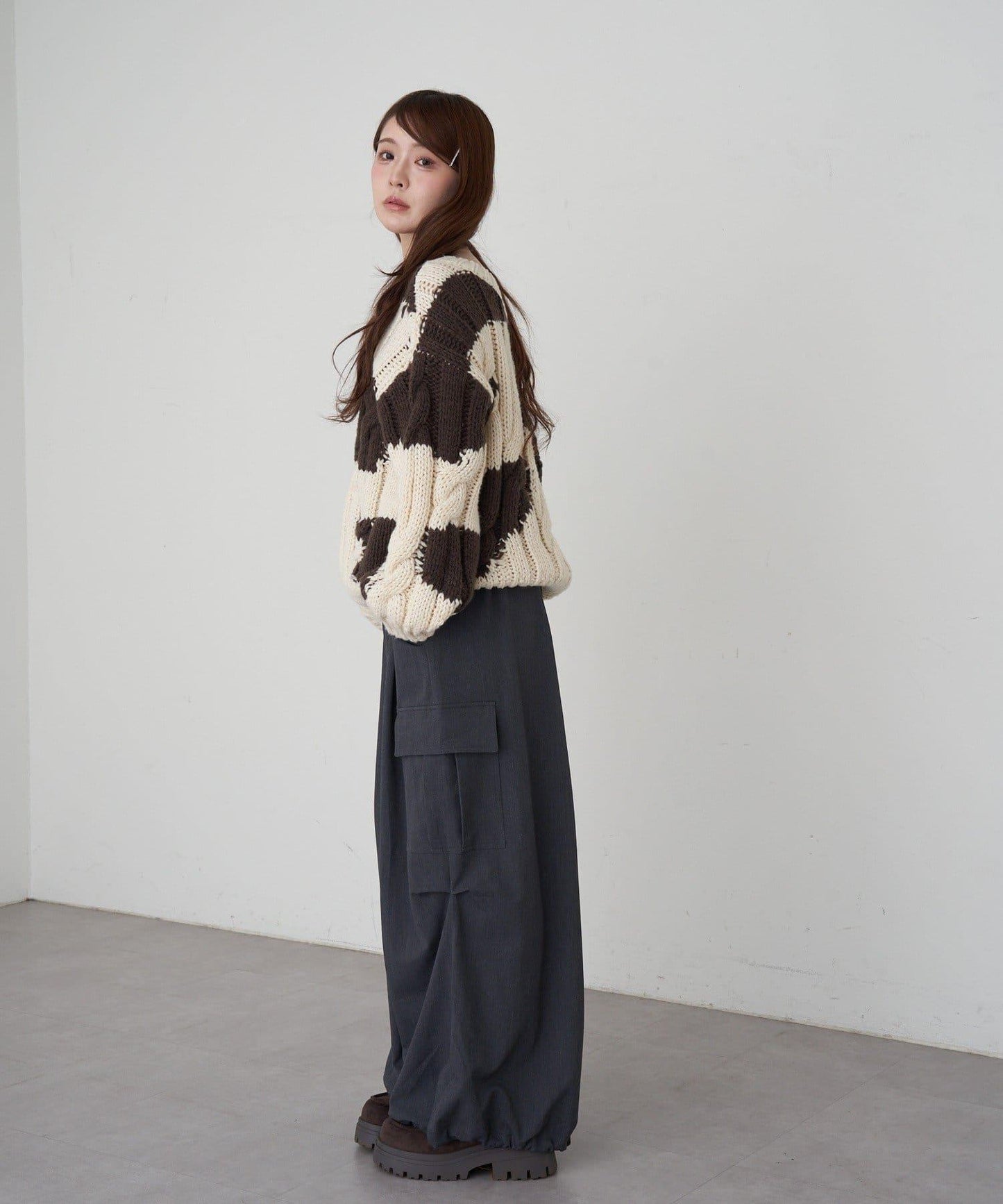 麻花寬鬆針織衫