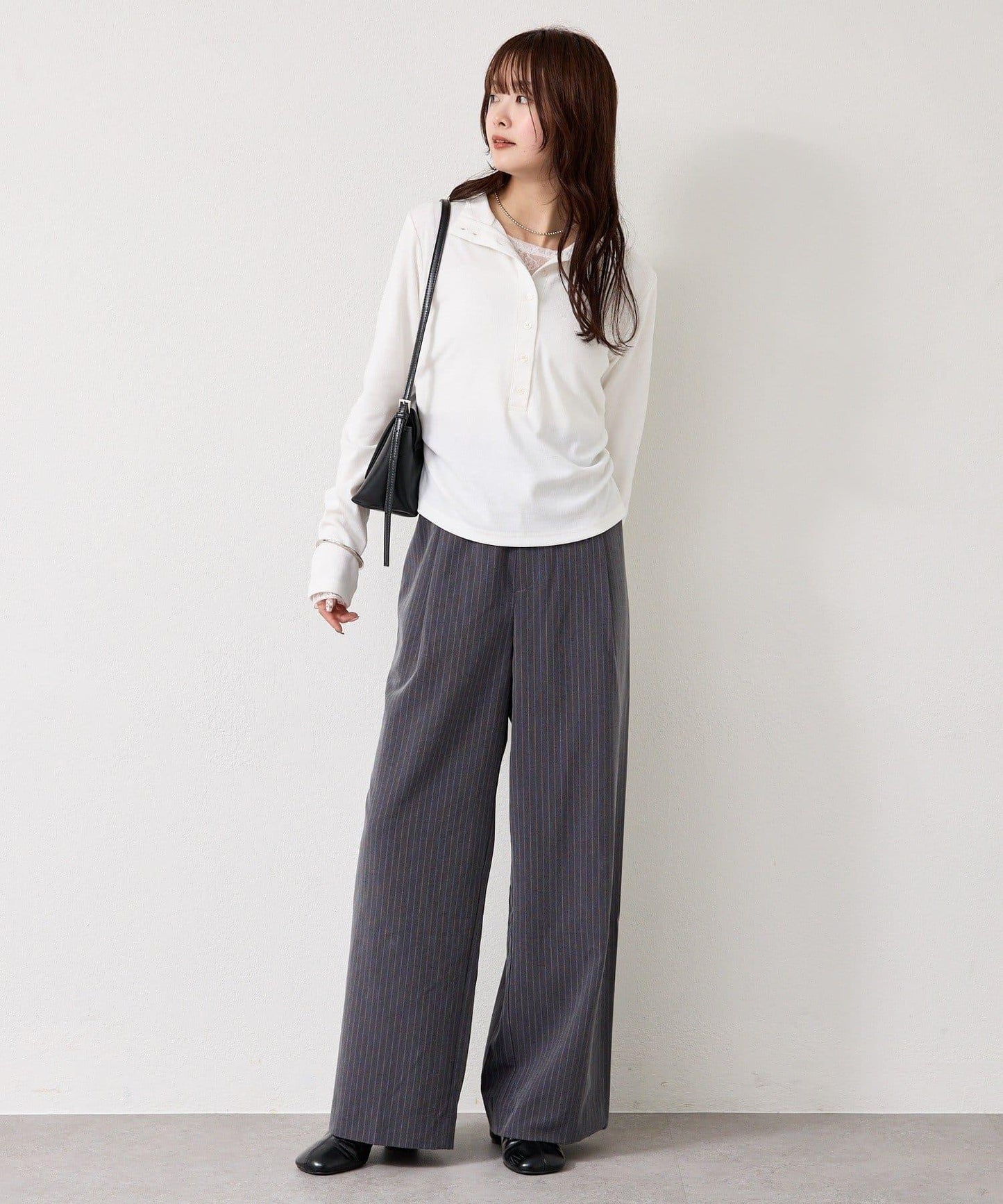 羅紋亨利領套頭衫