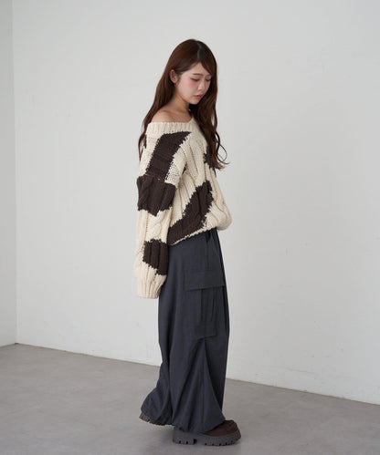 麻花寬鬆針織衫