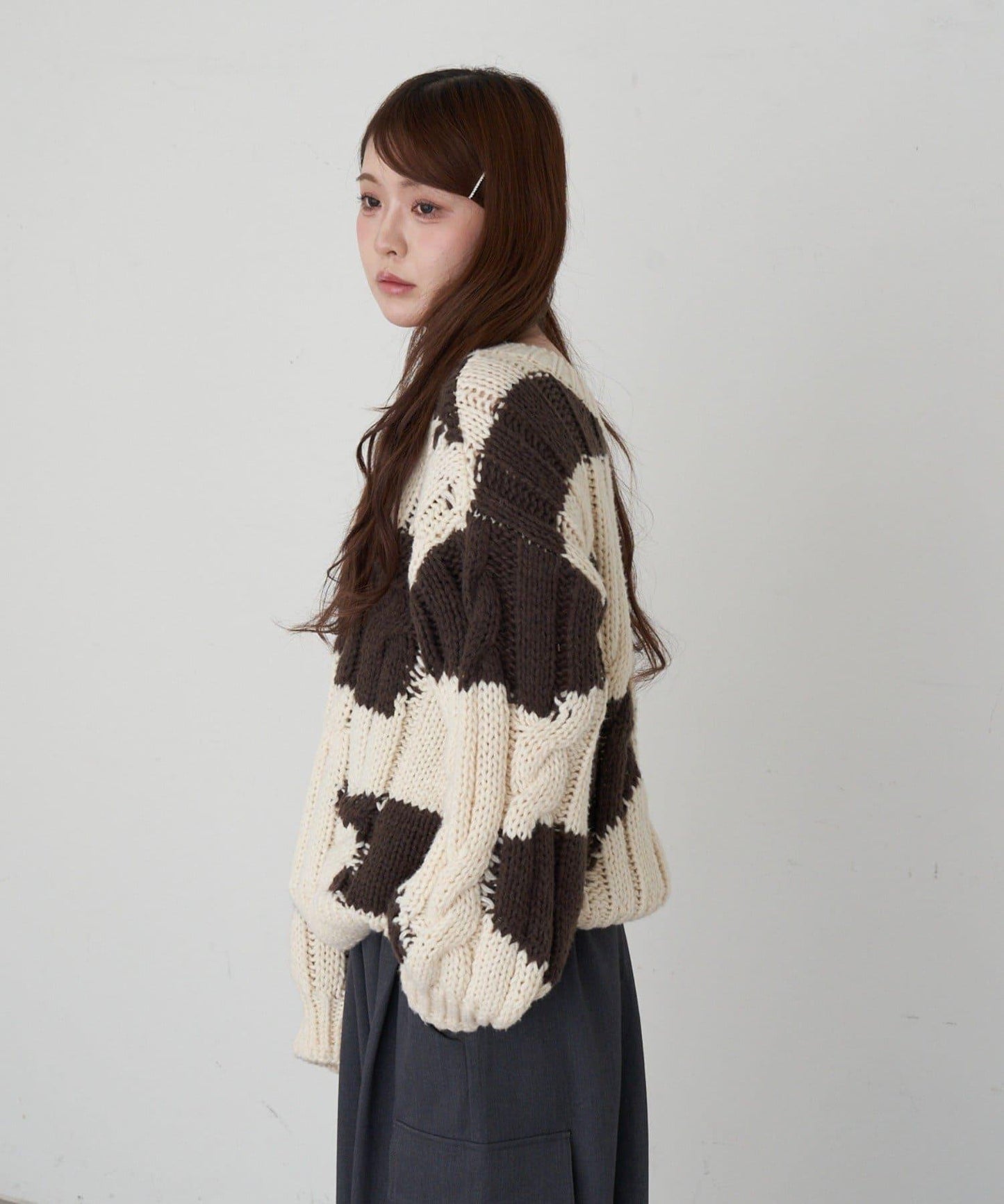 麻花寬鬆針織衫