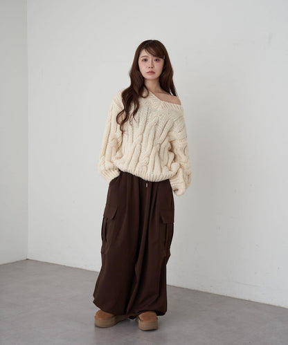 麻花寬鬆針織衫