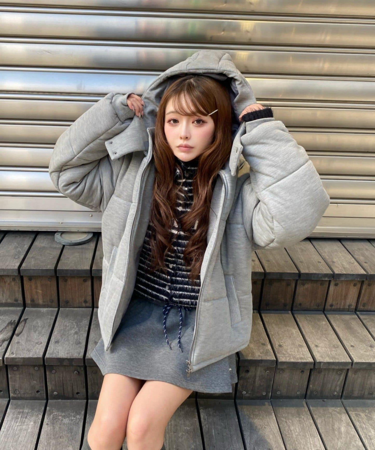 剪裁標誌羽絨服