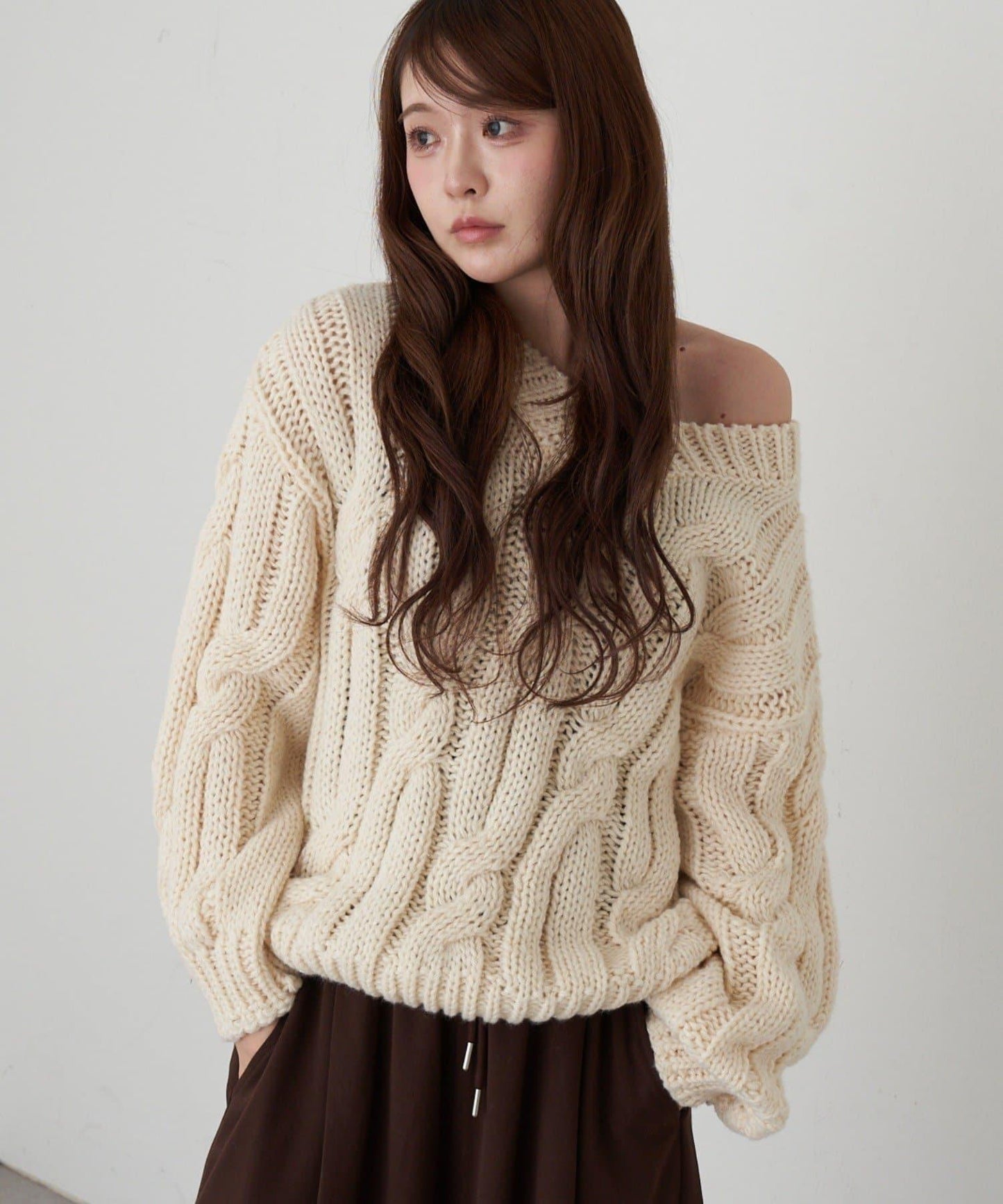 麻花寬鬆針織衫