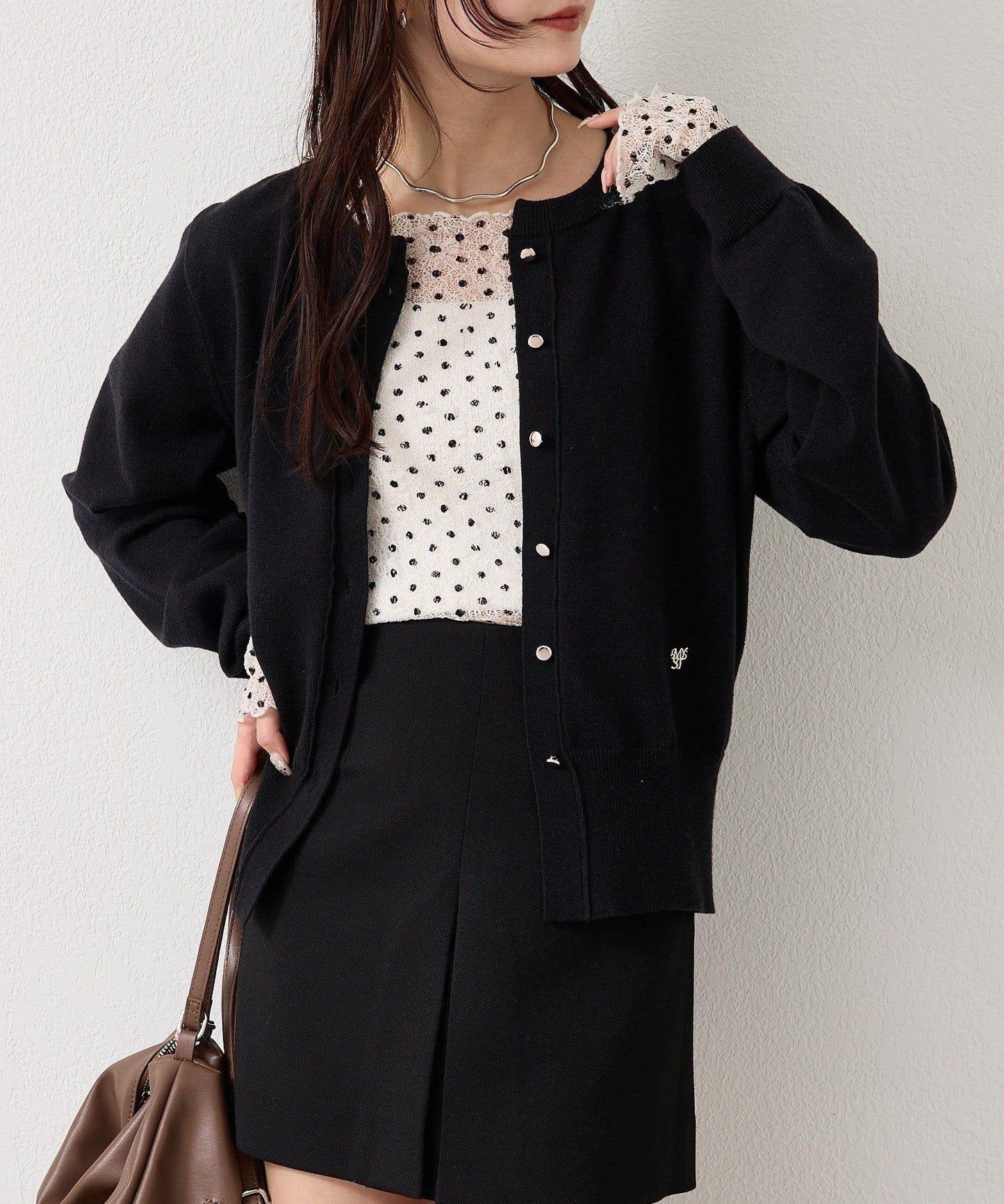 【色/黑色】帶吊墜日常開衫