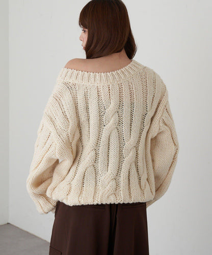麻花寬鬆針織衫