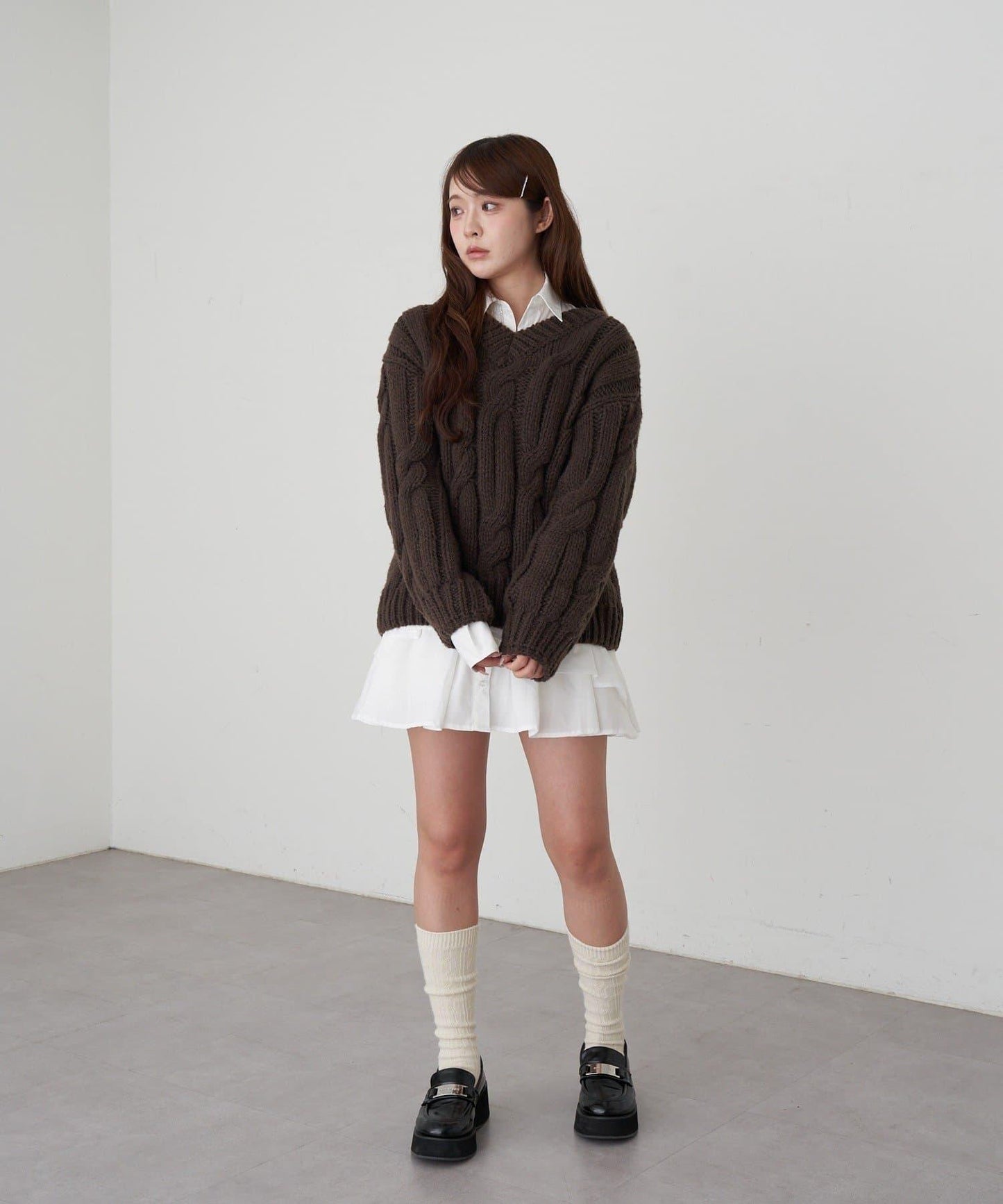 麻花寬鬆針織衫