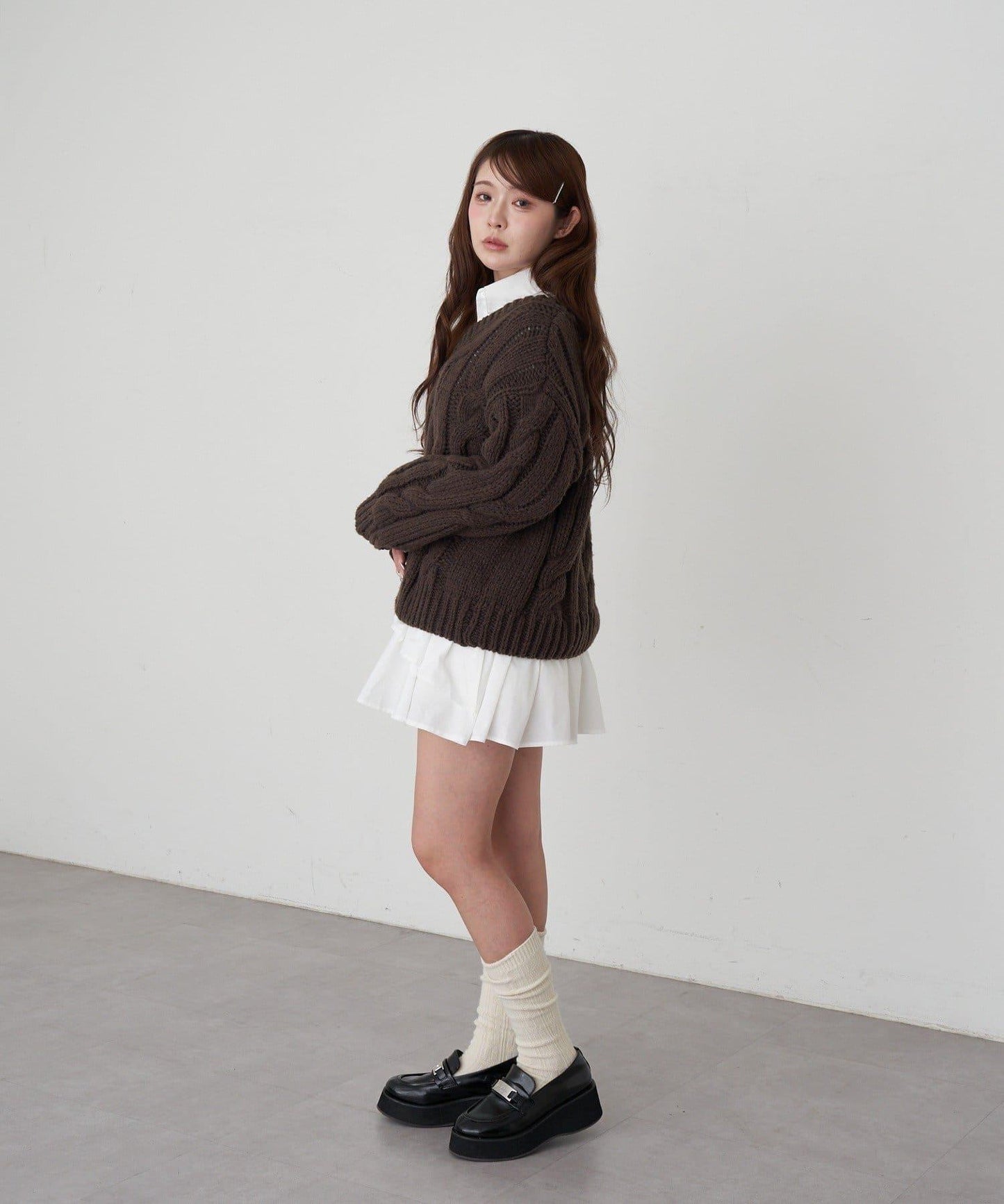 麻花寬鬆針織衫