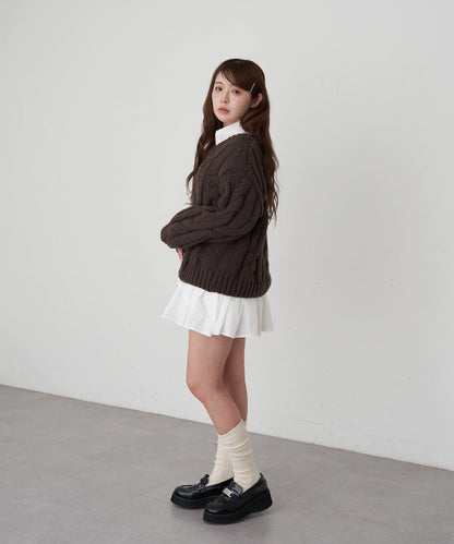 麻花寬鬆針織衫