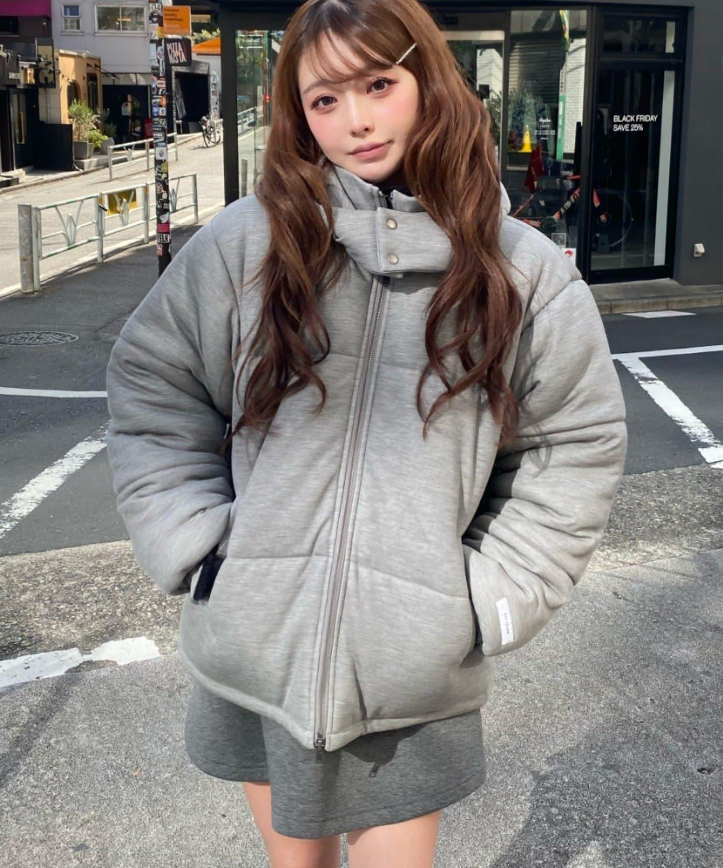 剪裁標誌羽絨服