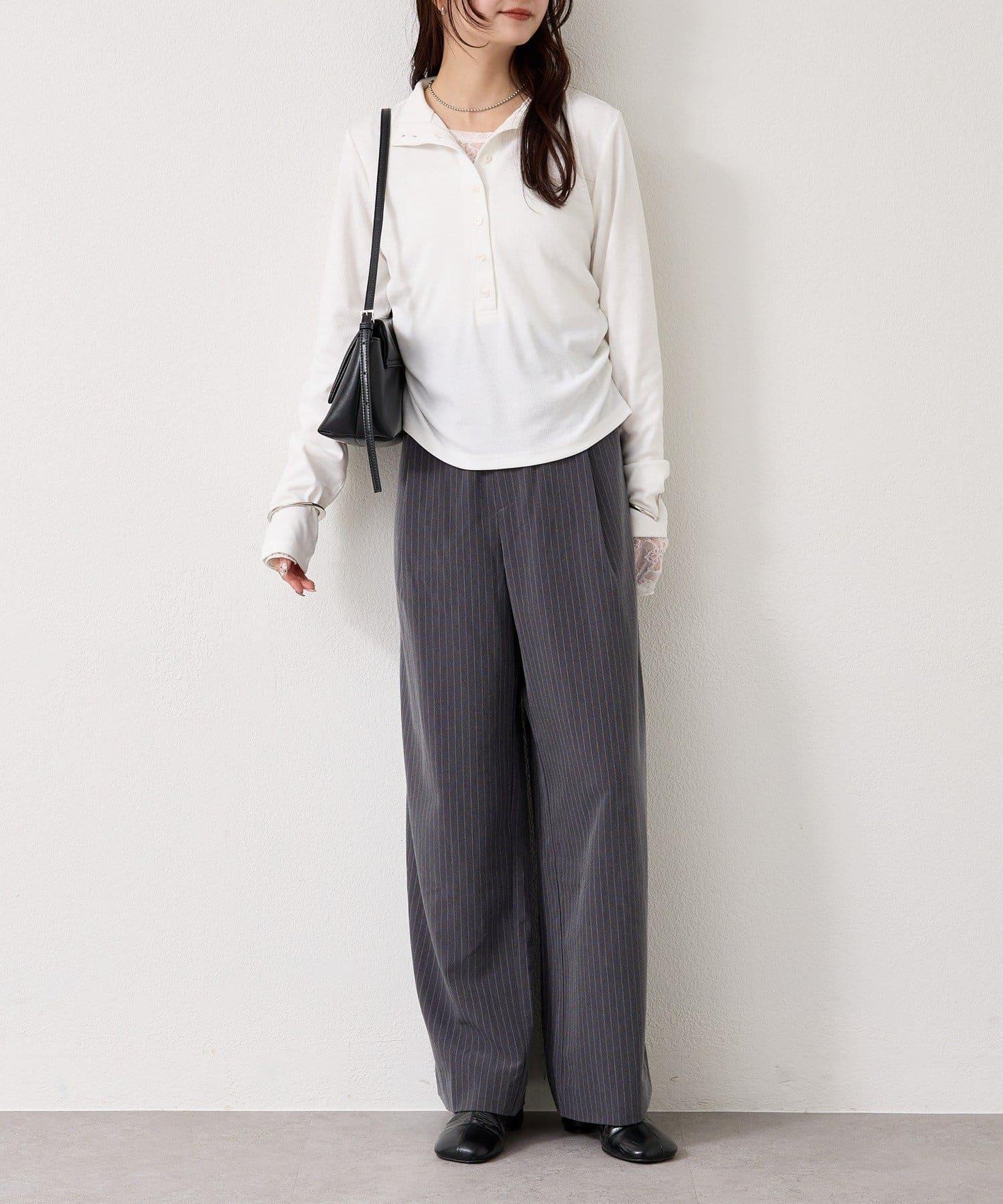 羅紋亨利領套頭衫