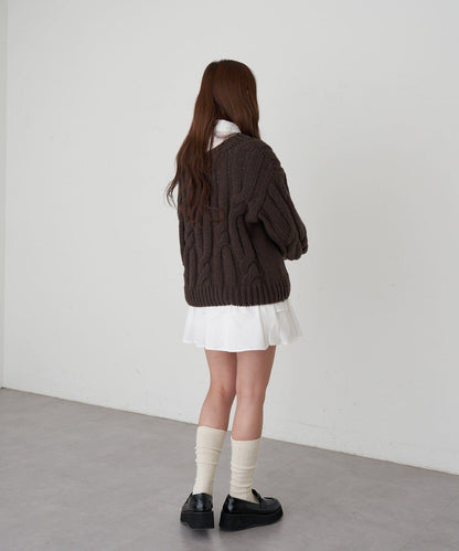 麻花寬鬆針織衫