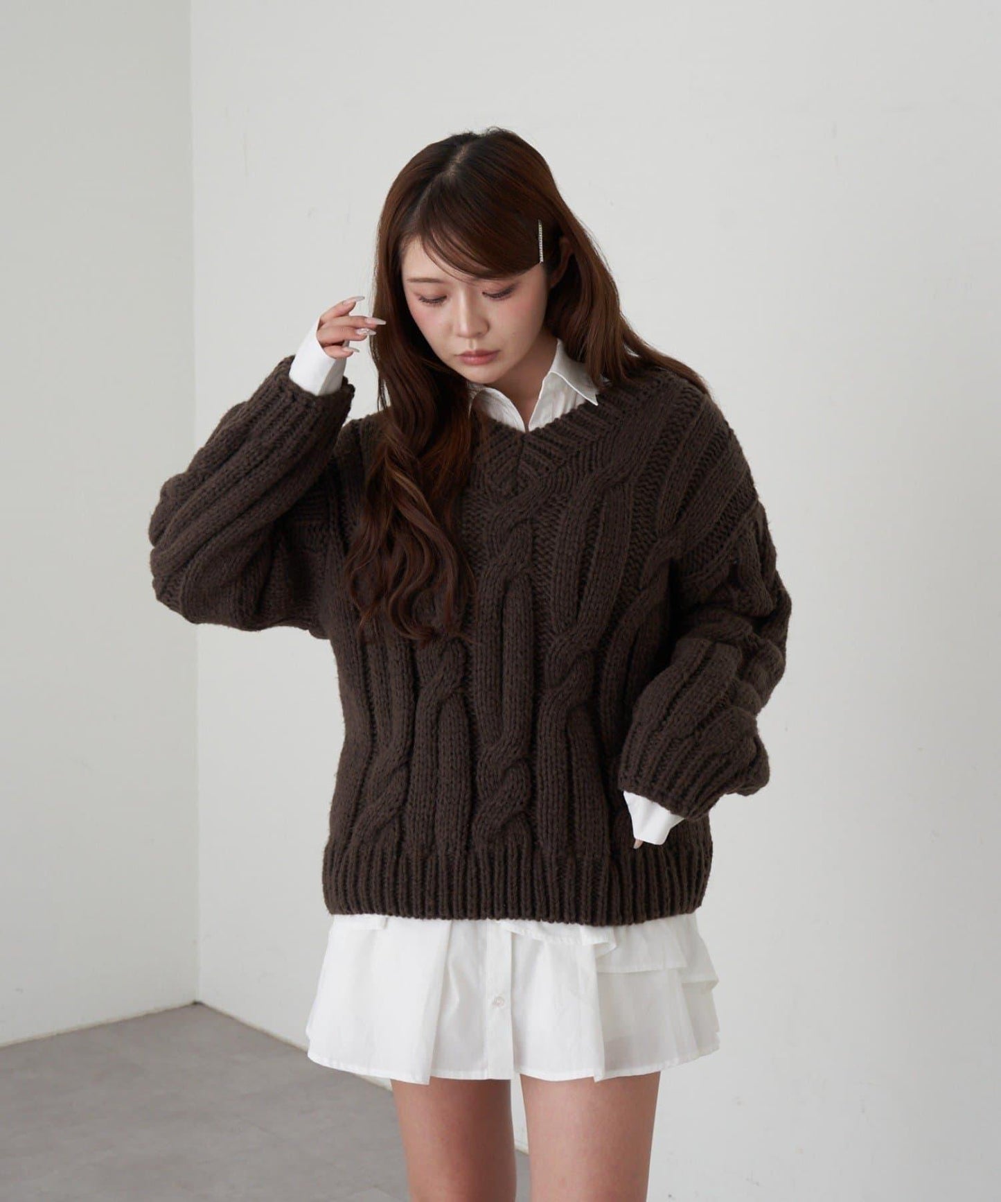 麻花寬鬆針織衫