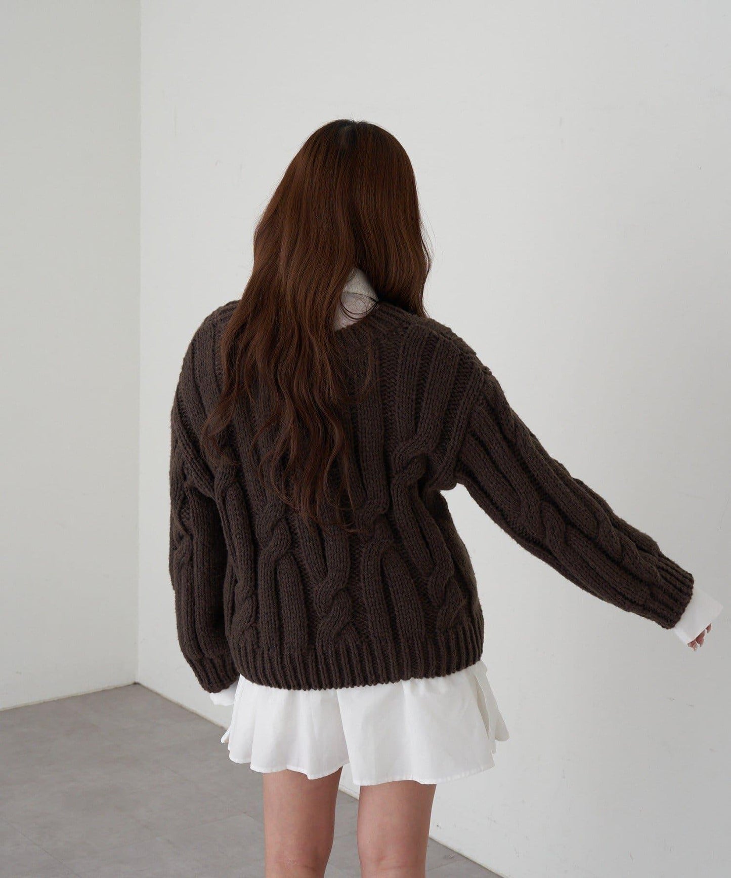 麻花寬鬆針織衫