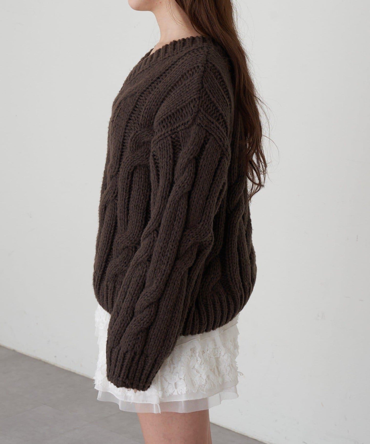 麻花寬鬆針織衫