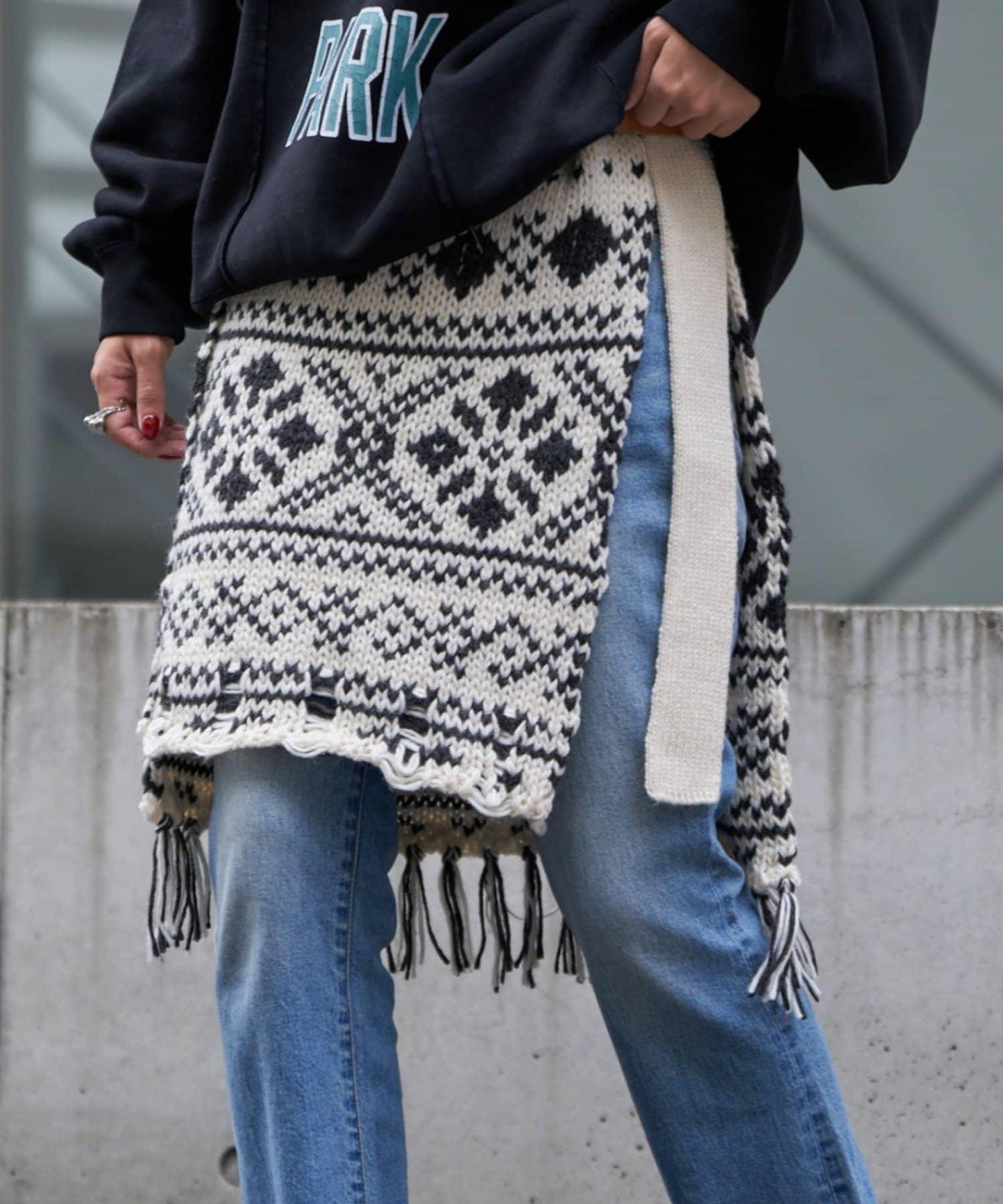 【etsinta/エシンタ】多穿法北歐風針織裹身半身裙