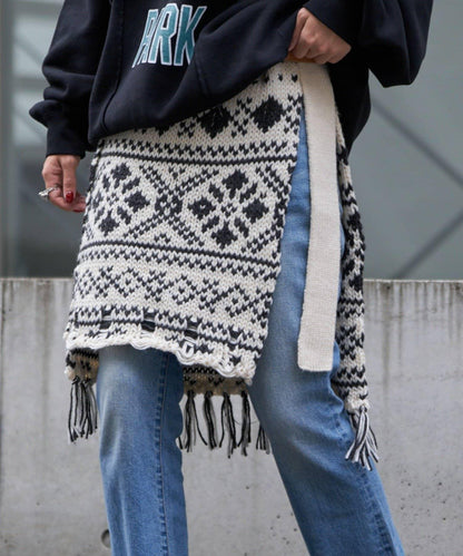 【etsinta/エシンタ】多穿法北歐風針織裹身半身裙