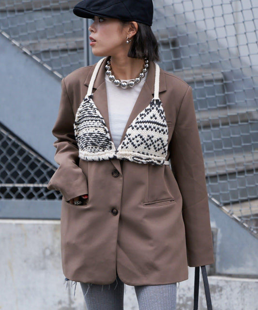 【etsinta/エシンタ】北歐風針織文胸背心