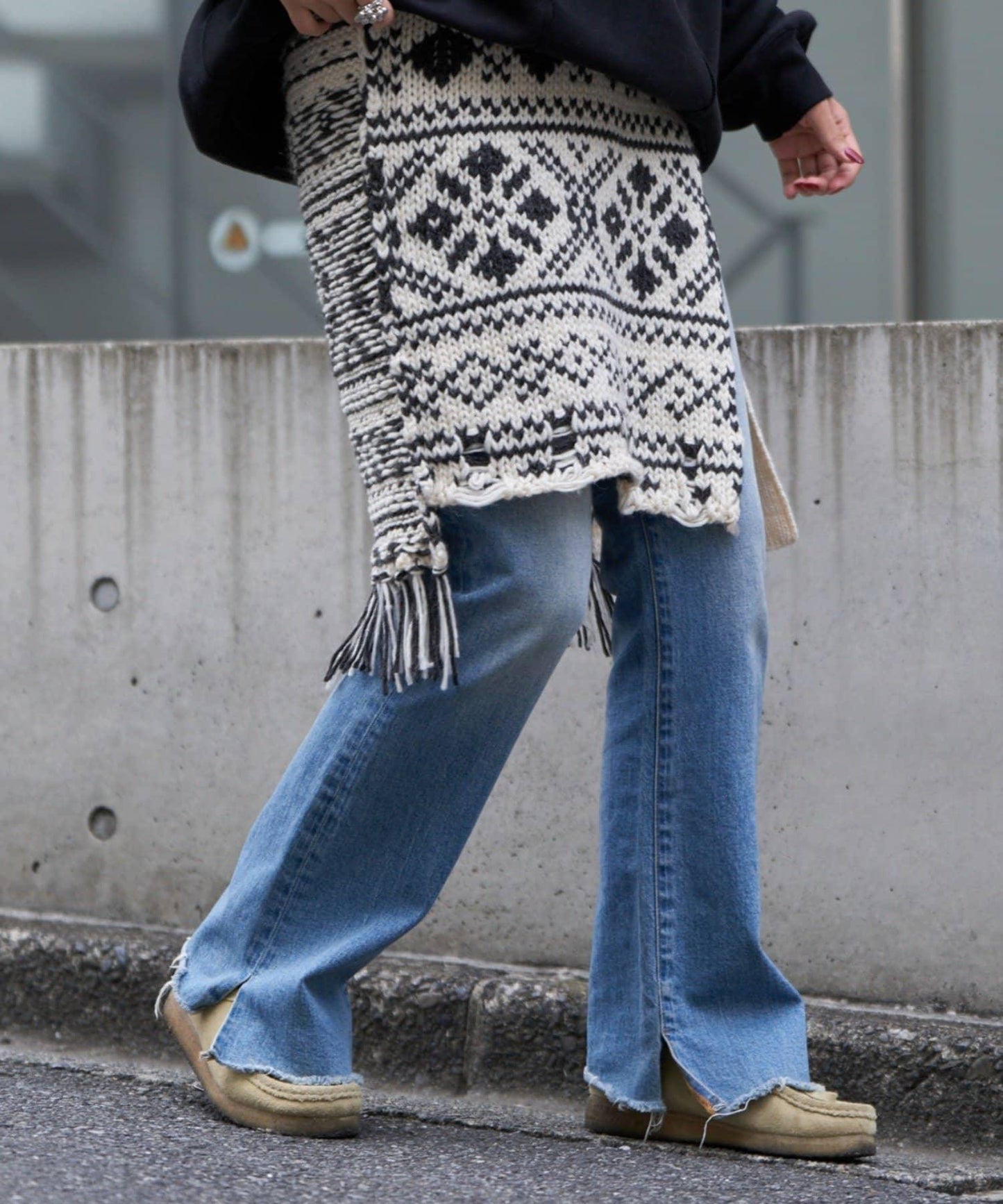 【etsinta/エシンタ】多穿法北歐風針織裹身半身裙