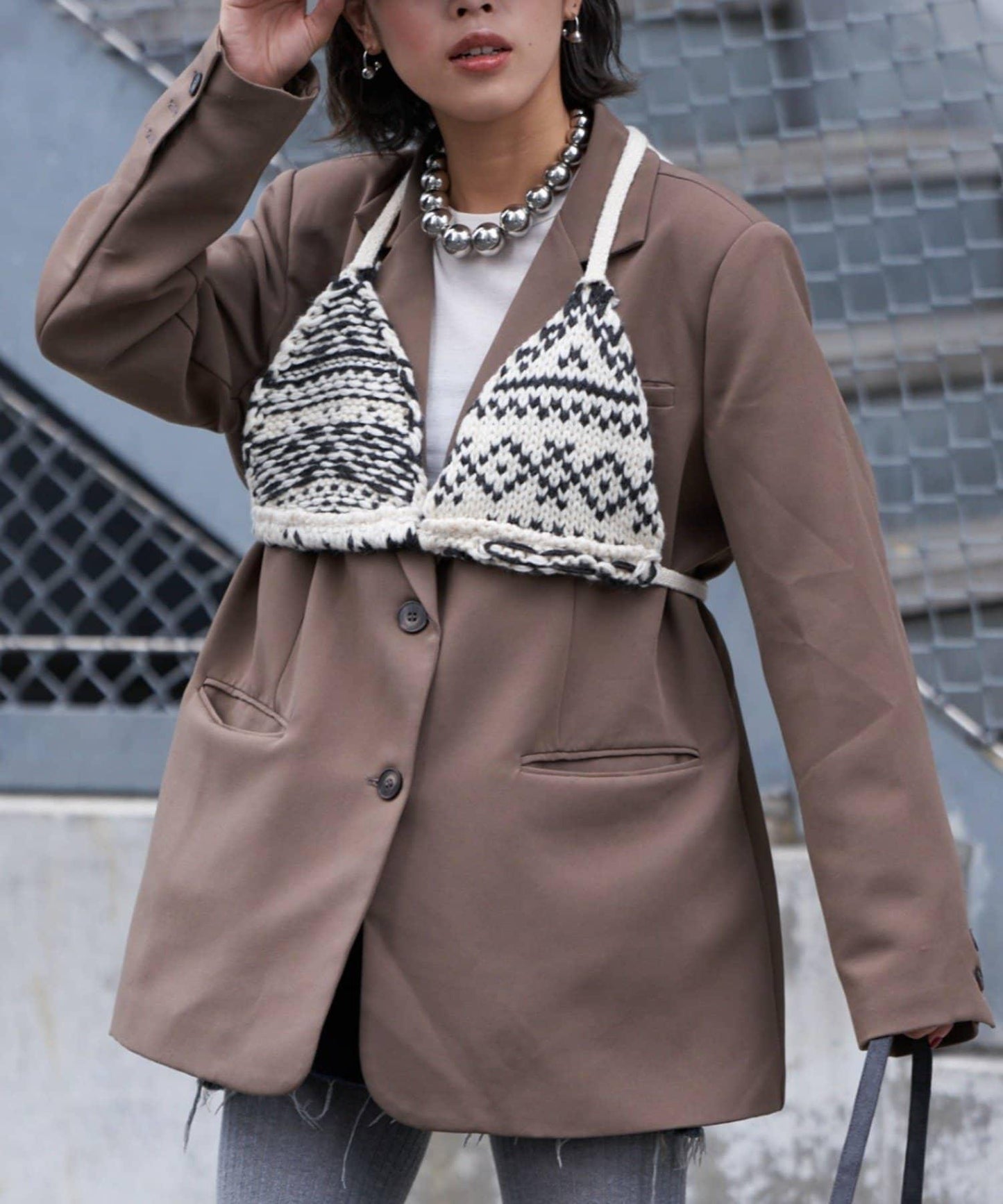 【etsinta/エシンタ】北歐風針織文胸背心