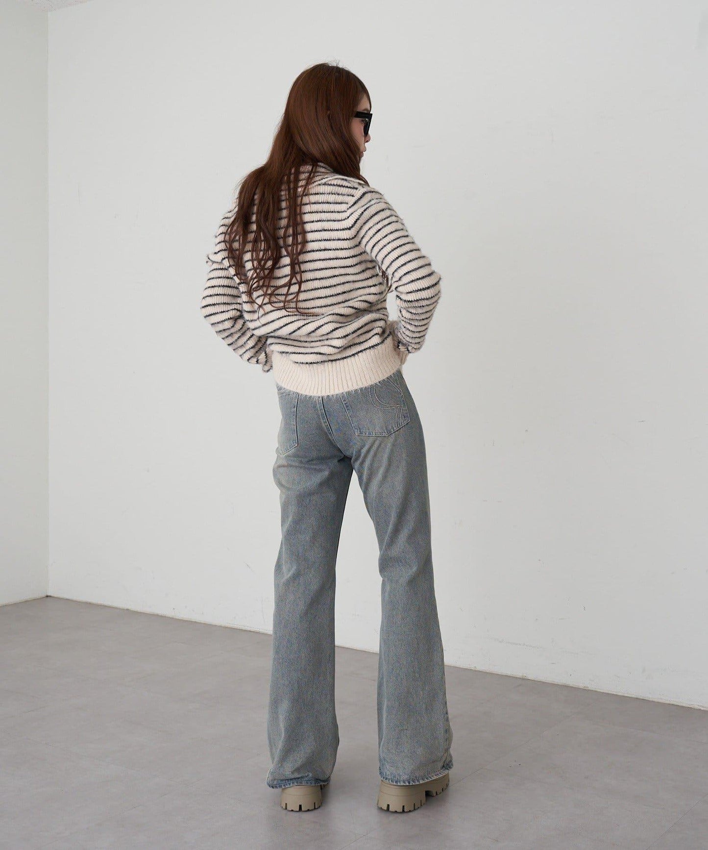 毛絨質感標誌紐扣開衫