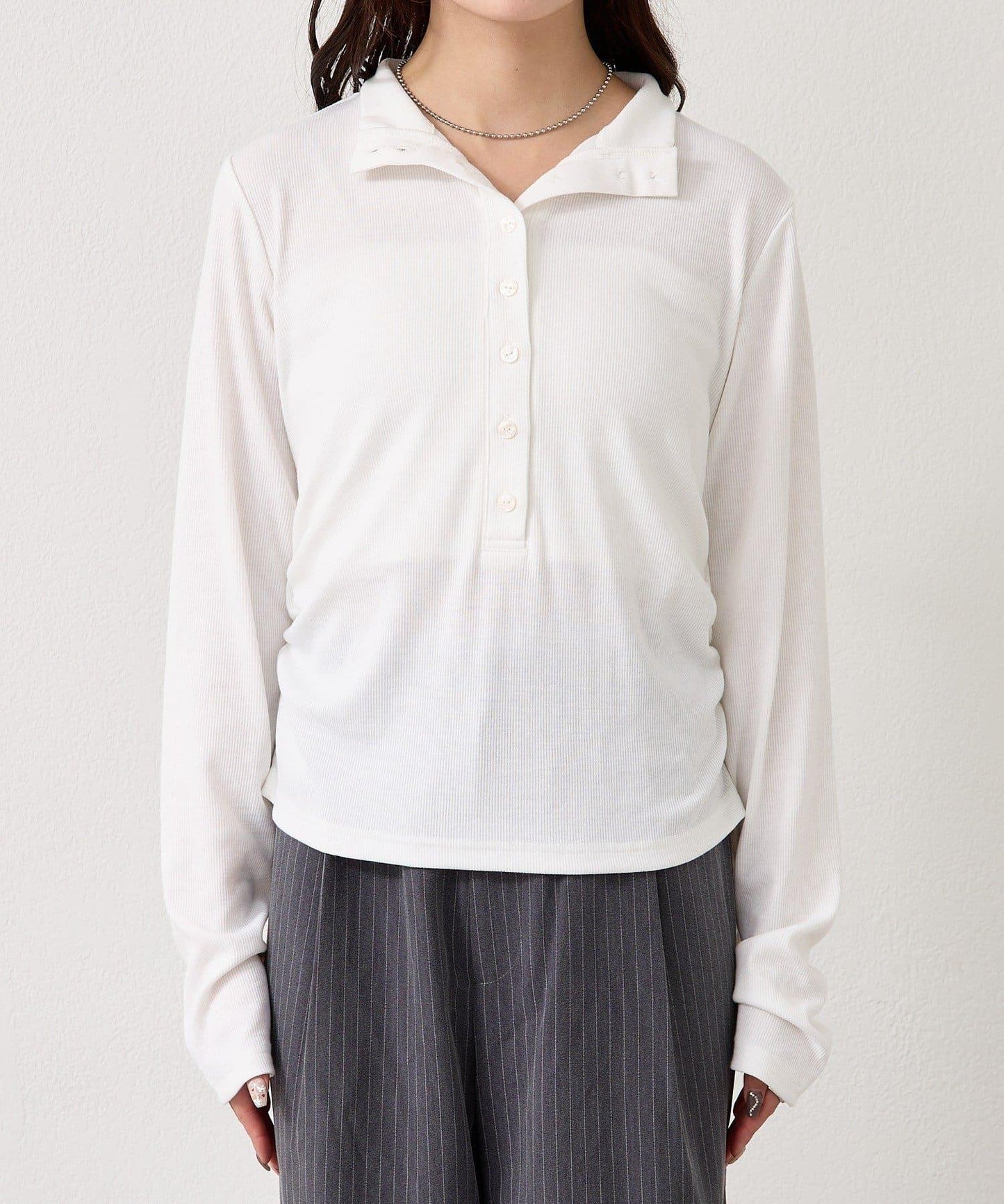 羅紋亨利領套頭衫