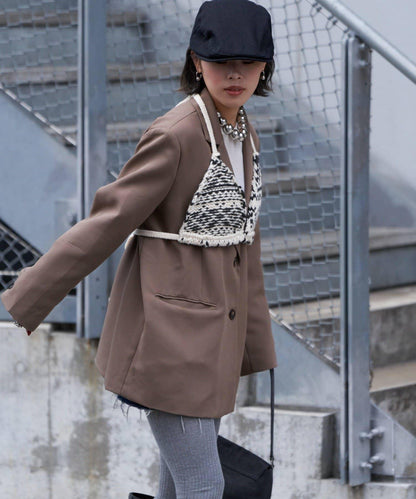 【etsinta/エシンタ】北歐風針織文胸背心