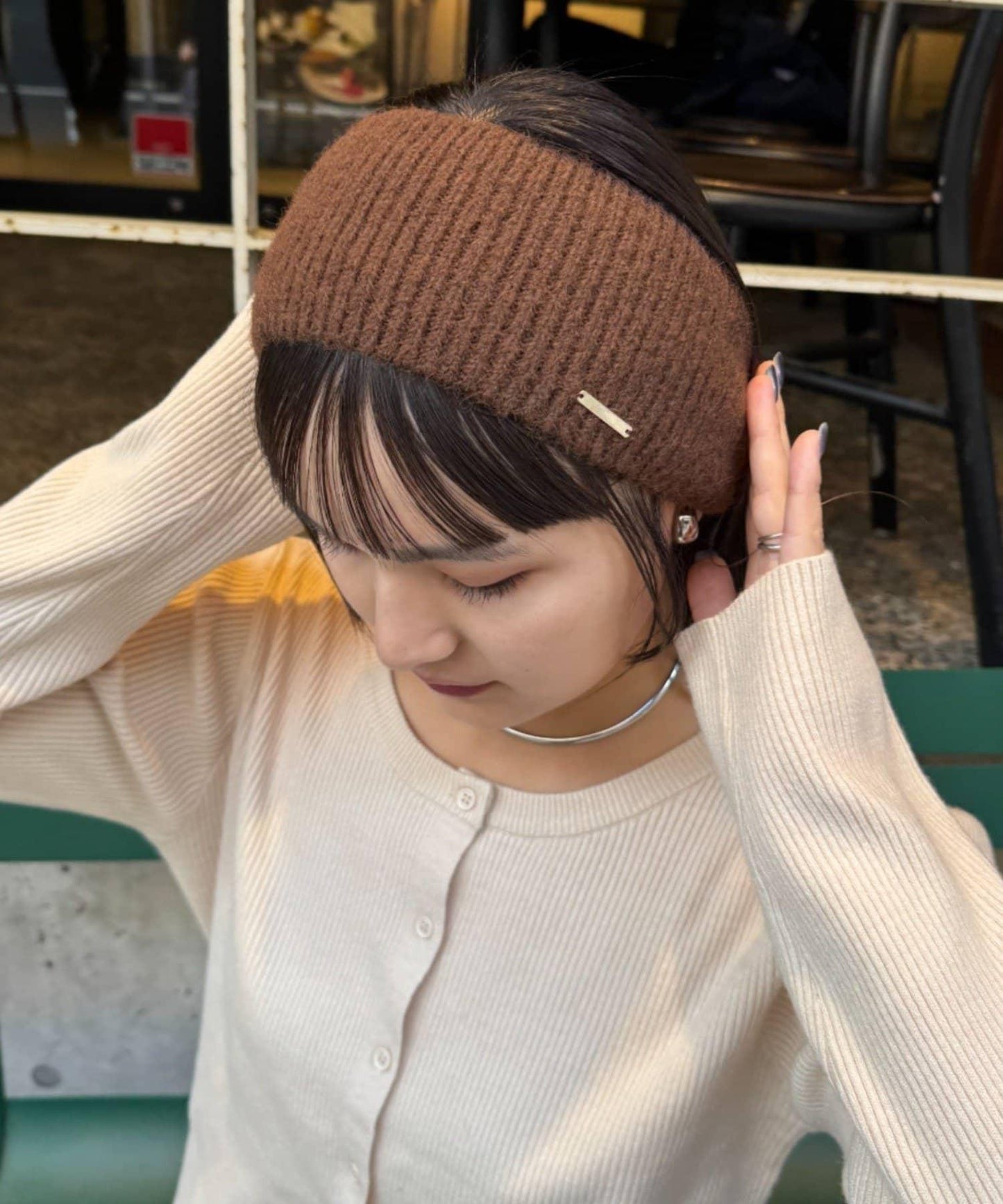 【平價】帶飾牌羅紋髮帶