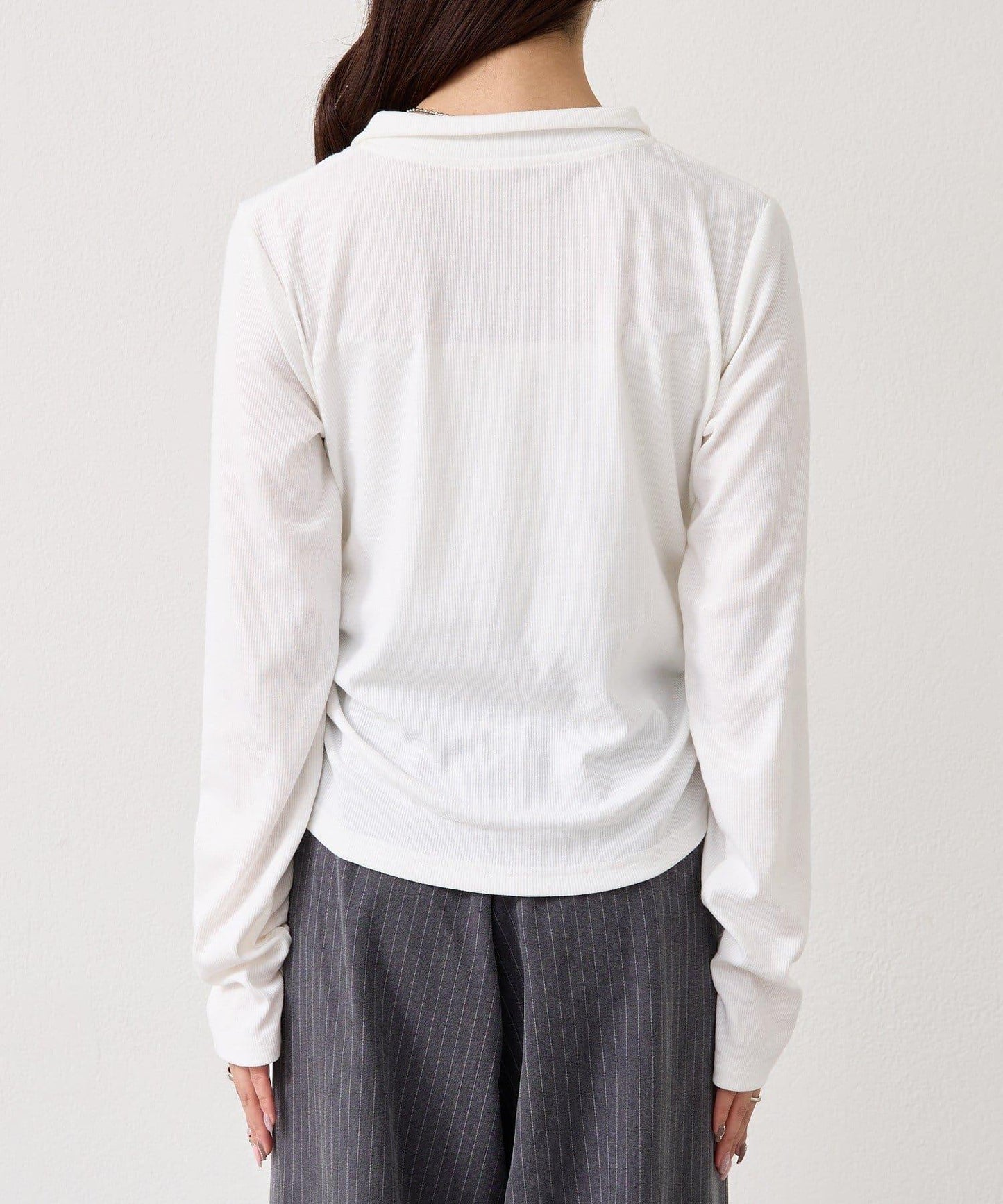 羅紋亨利領套頭衫