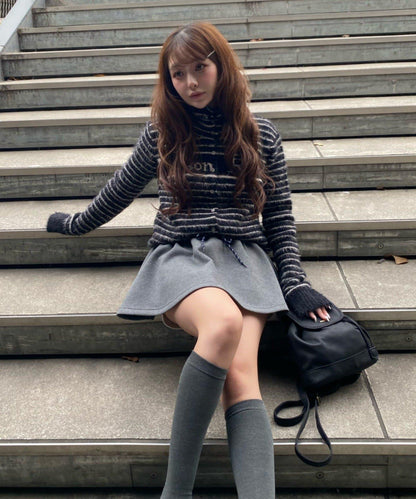 毛絨質感標誌紐扣開衫