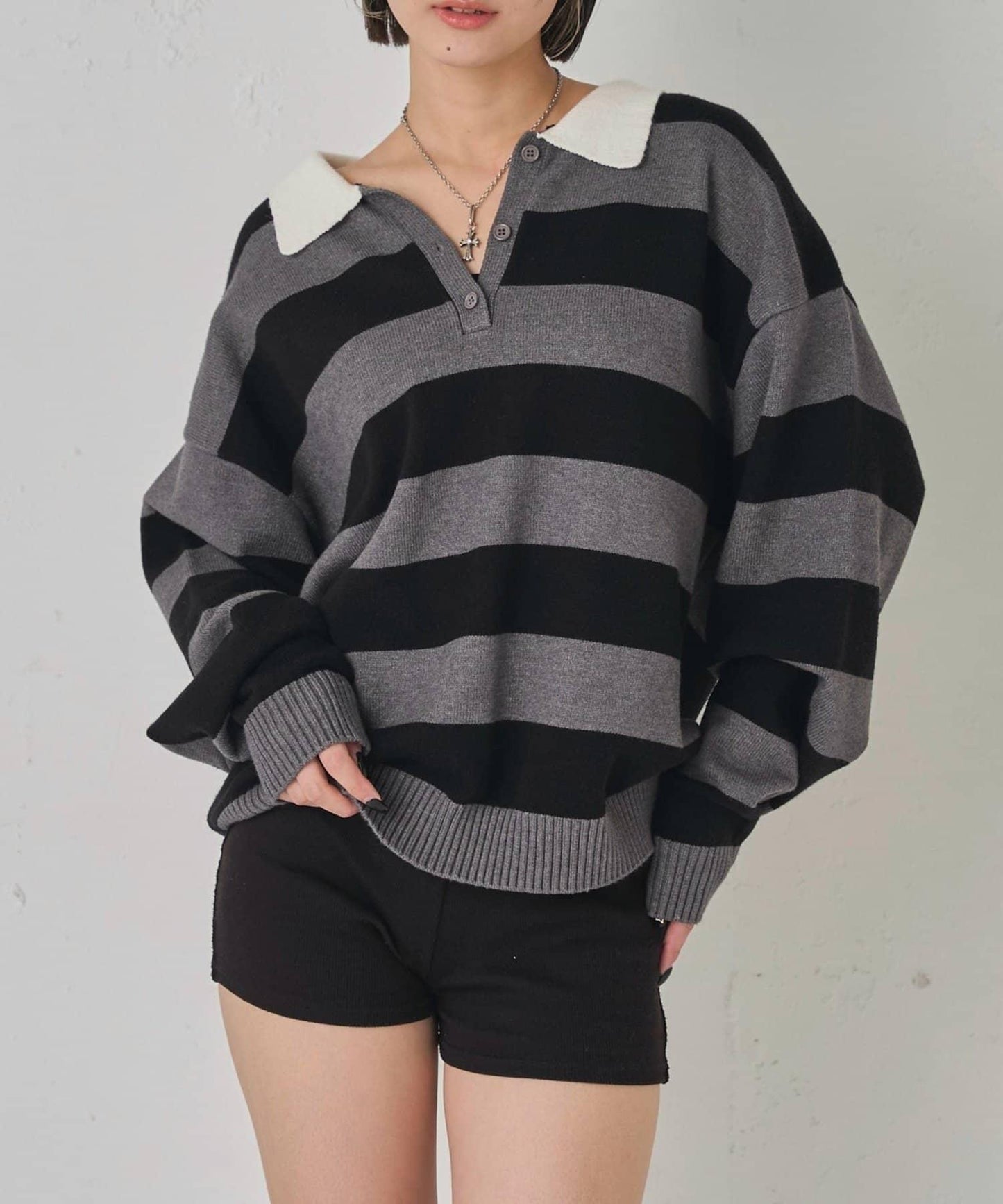 【WHO'S WHO gallery】寬鬆橄欖球針織衫