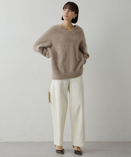 加絨桶型休閒褲