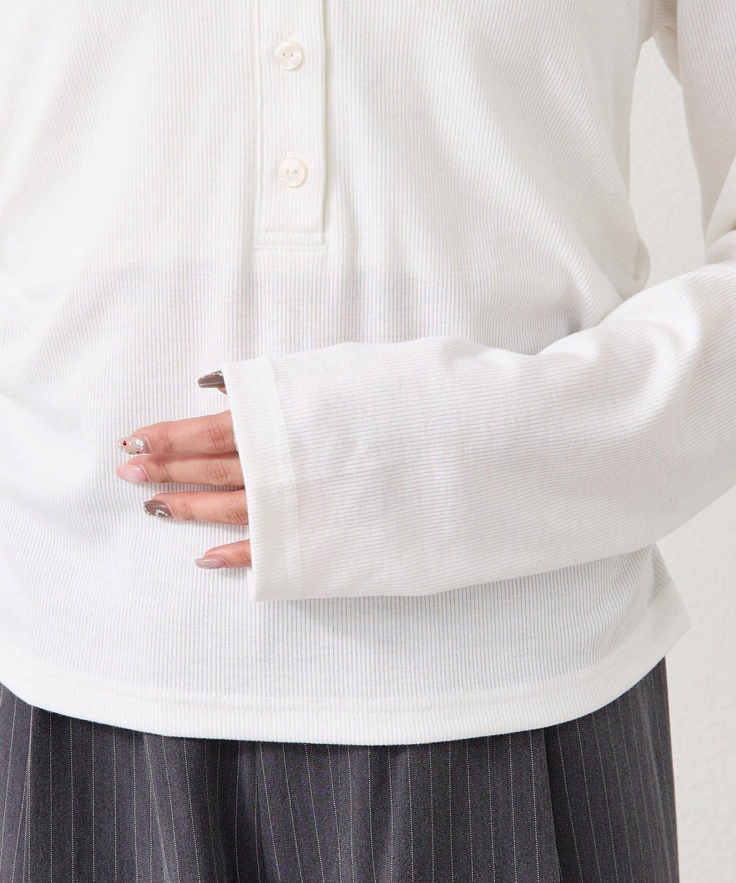 羅紋亨利領套頭衫