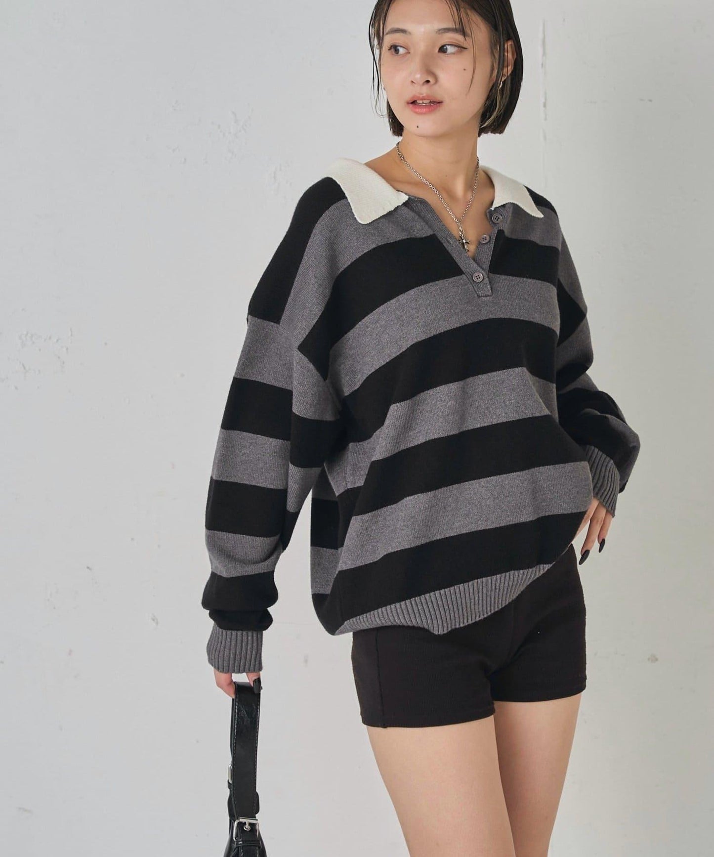 【WHO'S WHO gallery】寬鬆橄欖球針織衫