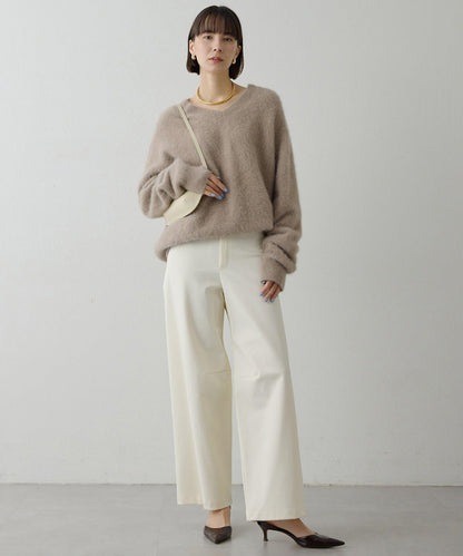 加絨桶型休閒褲