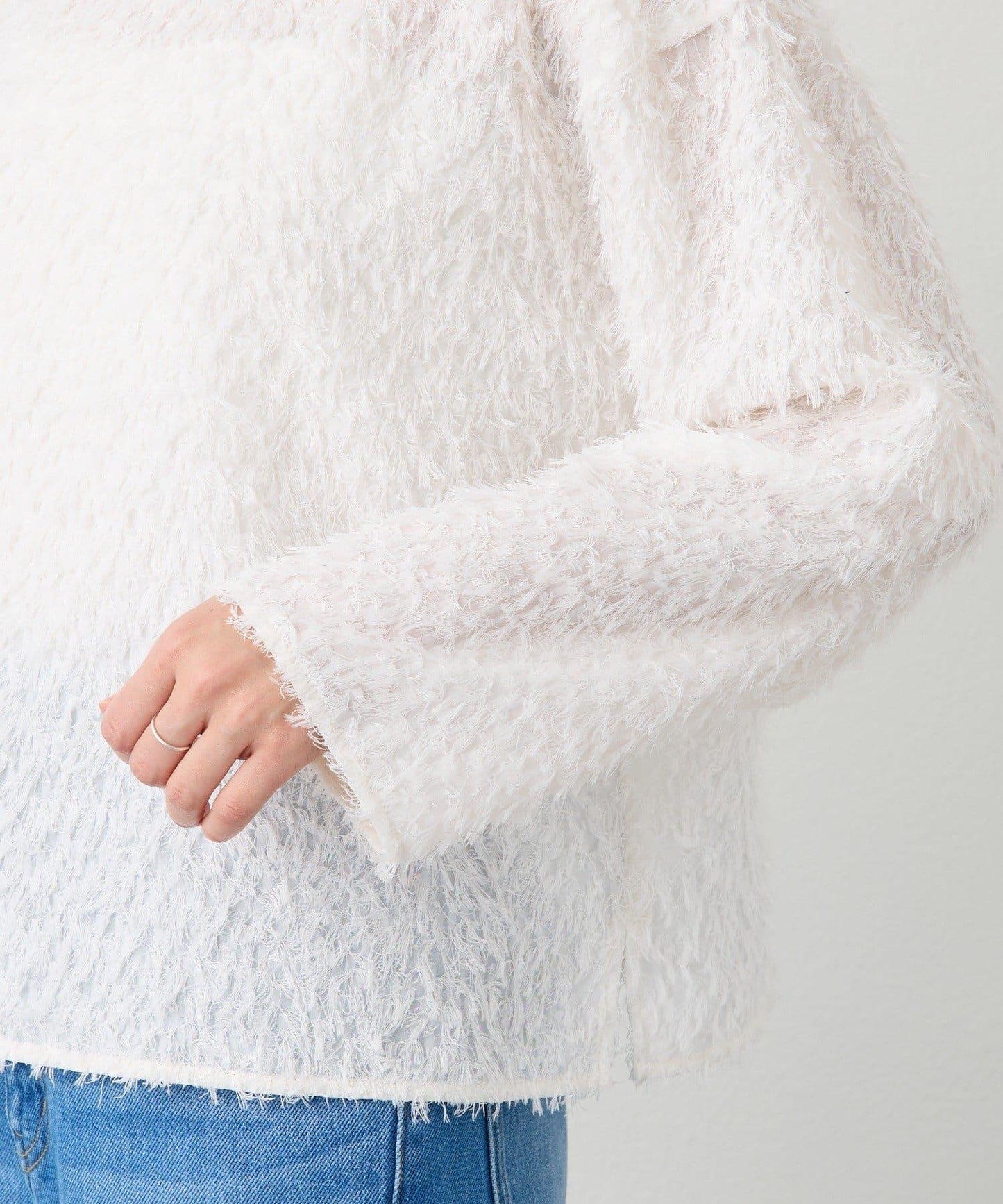 【適合正式場合】羽毛提花襯衫/預計12月下旬發貨