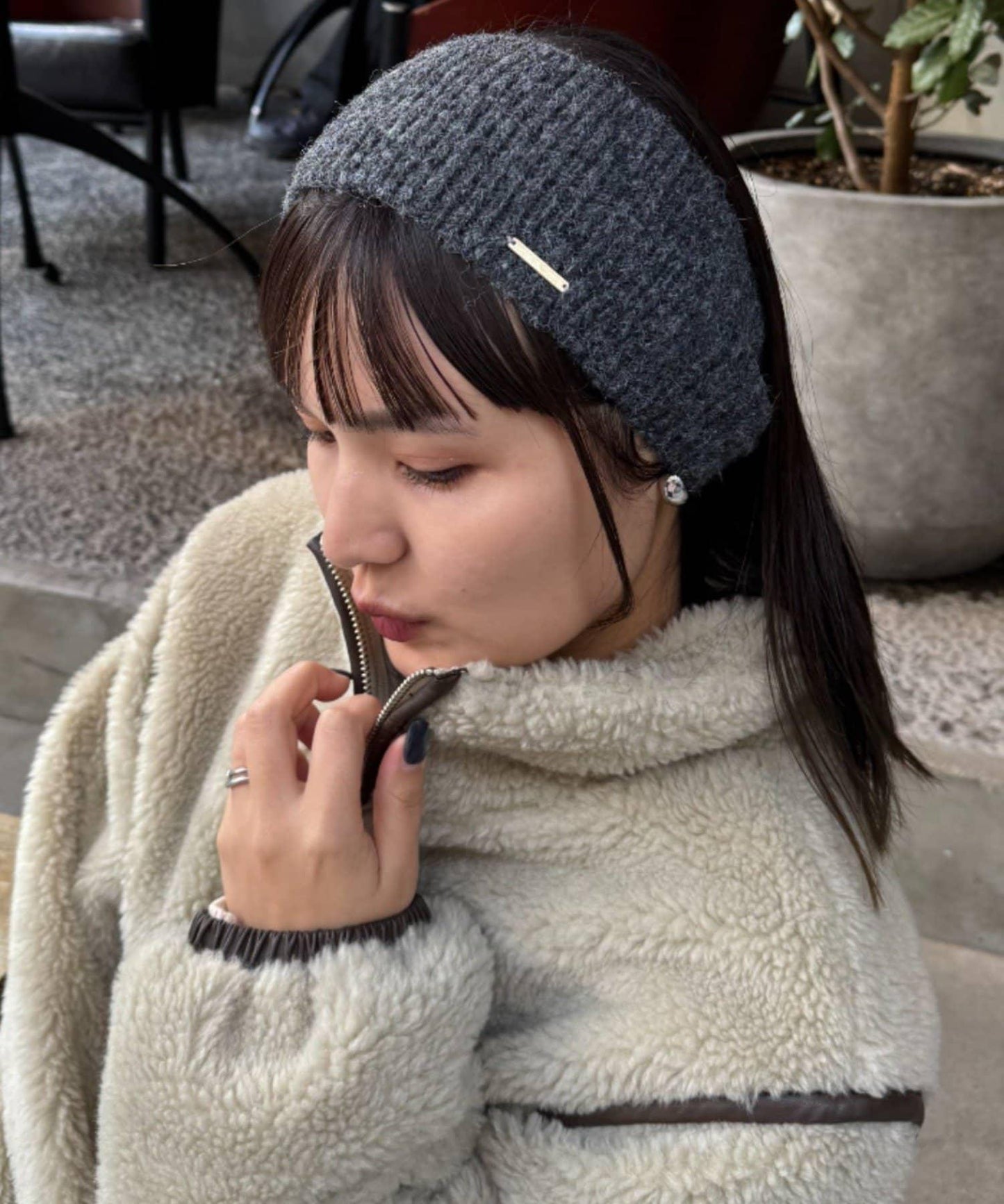 【平價】帶飾牌羅紋髮帶