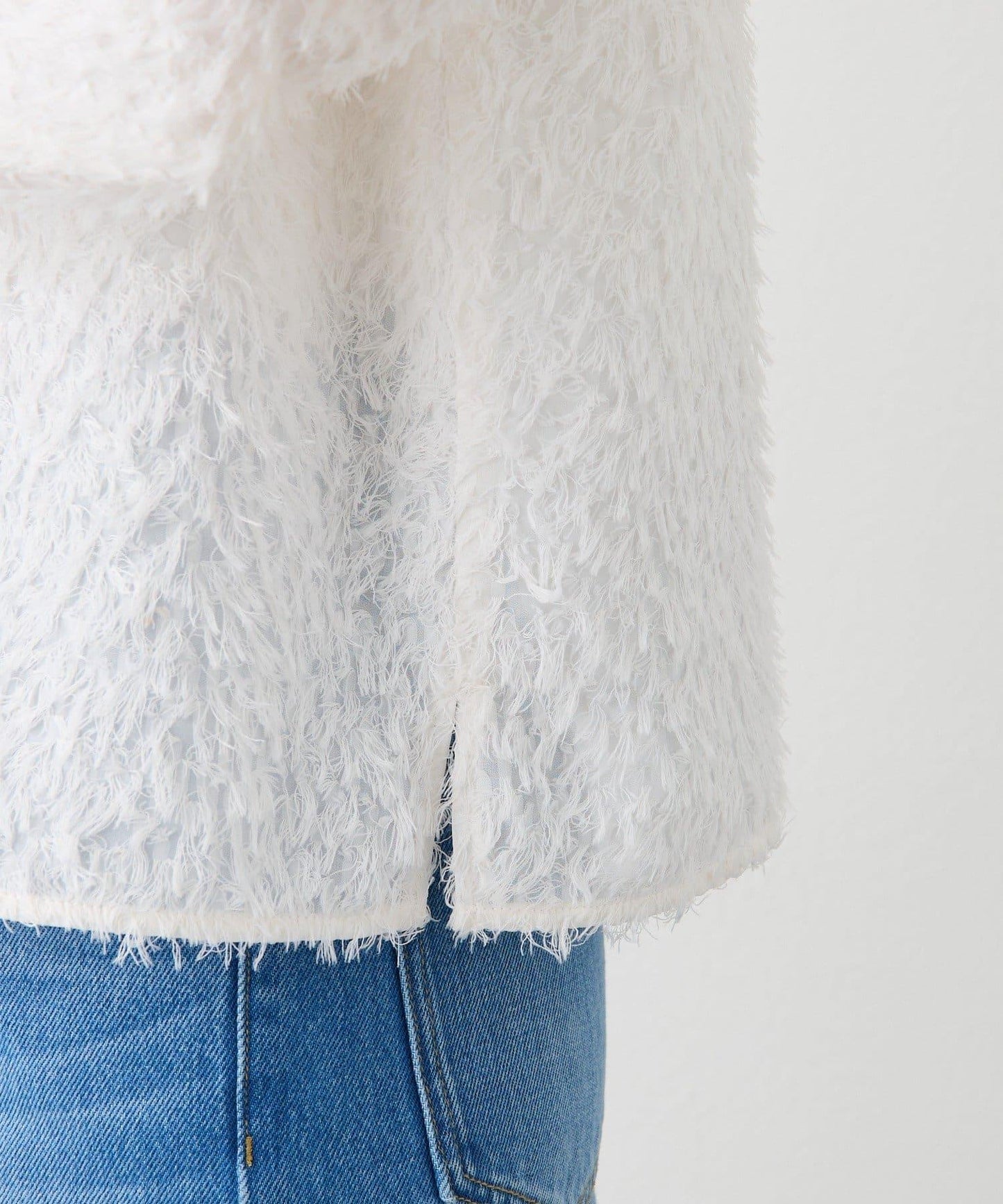 【適合正式場合】羽毛提花襯衫/預計12月下旬發貨