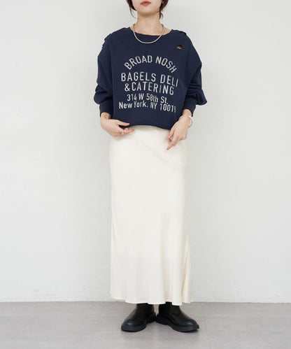 破洞風格印花衛衣