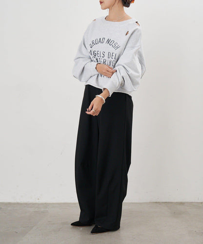 破洞風格印花衛衣