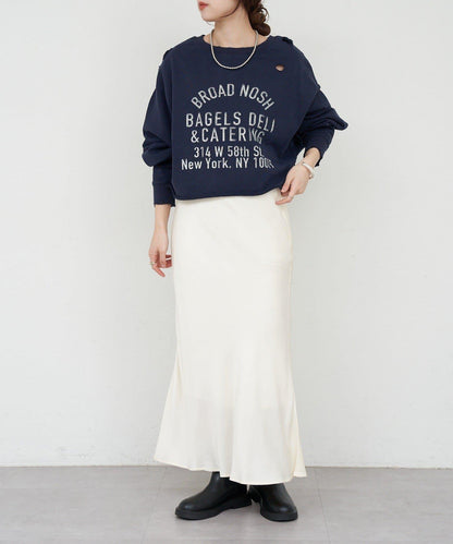 破洞風格印花衛衣