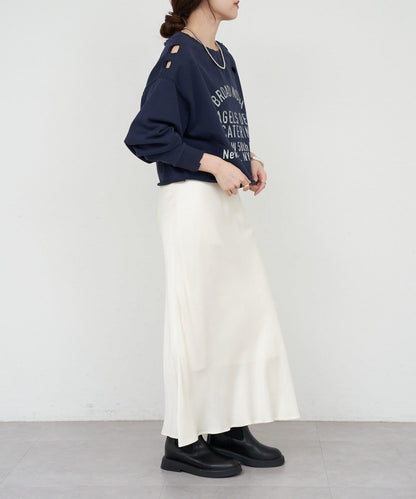 破洞風格印花衛衣