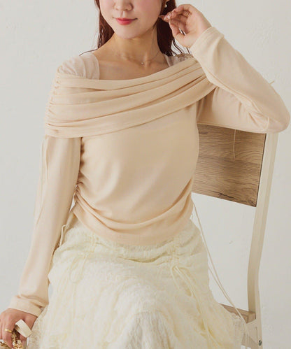 【one after another】一字肩上衣