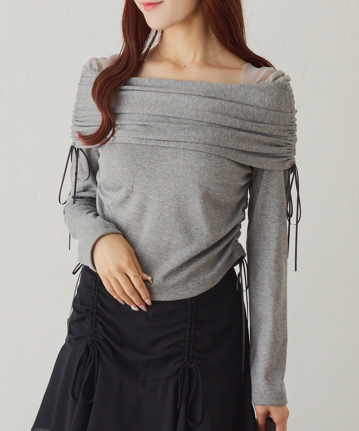 【one after another】一字肩上衣