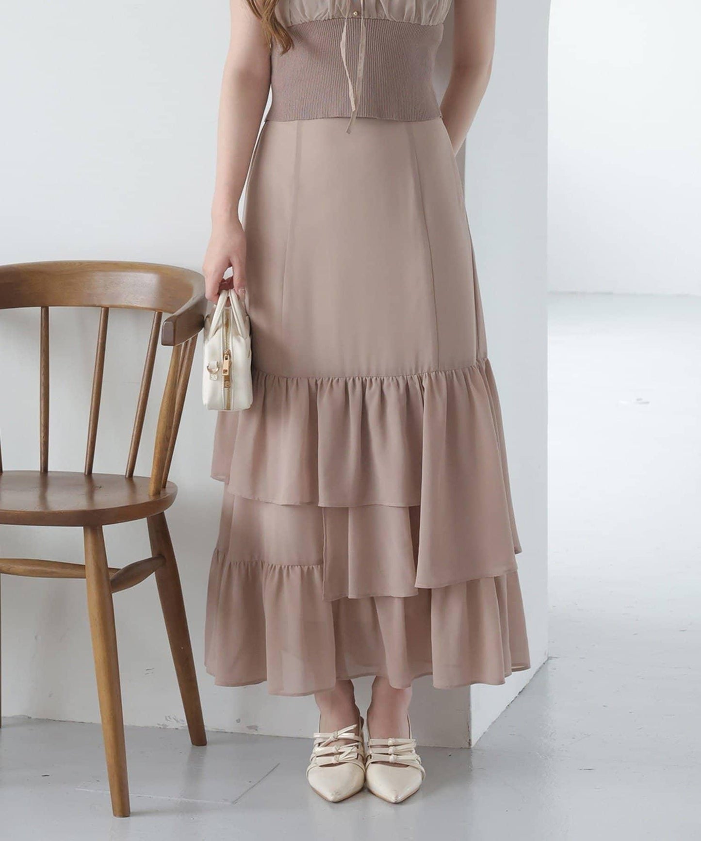 【one after another】長款層疊半身裙