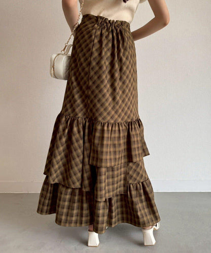 【one after another】長款層疊半身裙