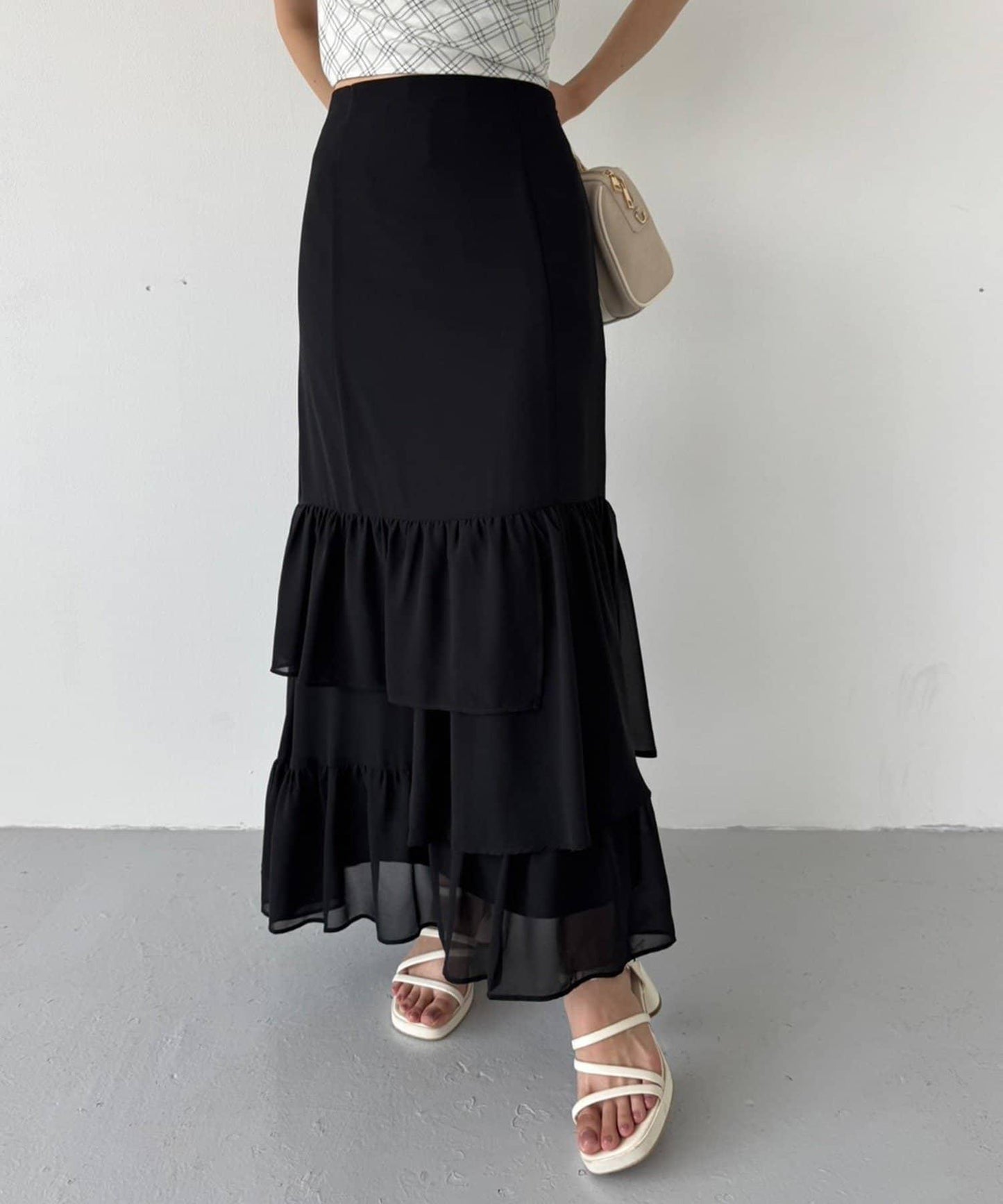 【one after another】長款層疊半身裙