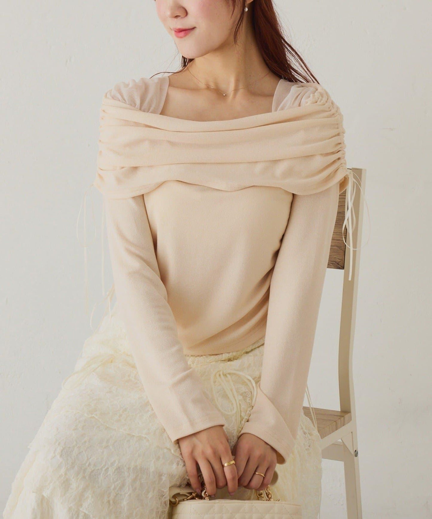 【one after another】一字肩上衣