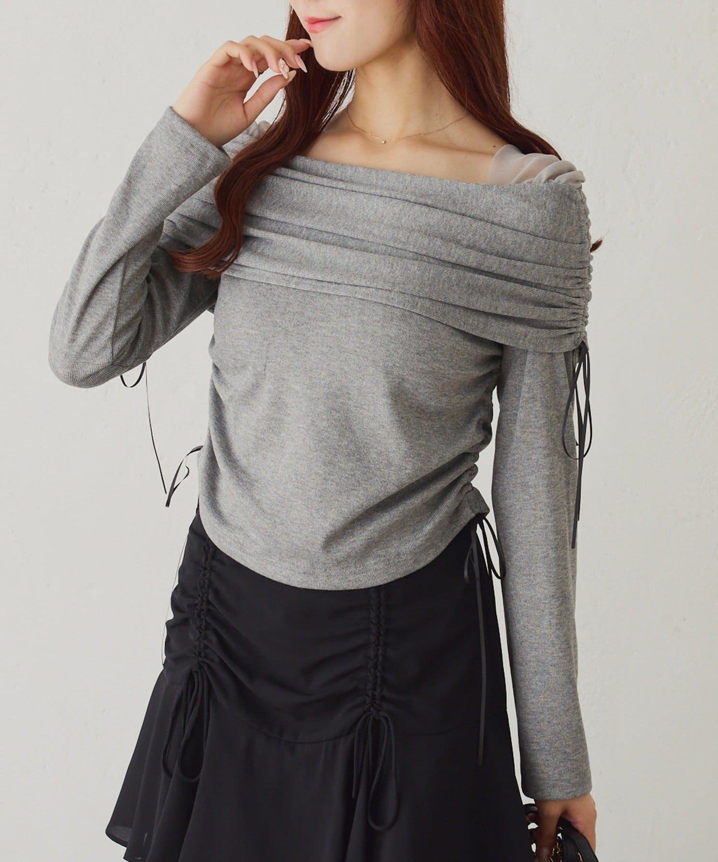 【one after another】一字肩上衣