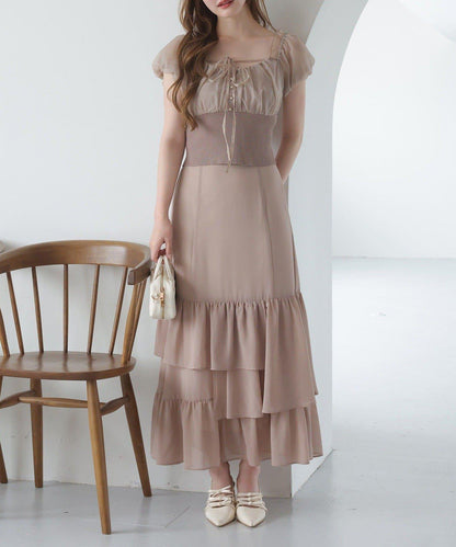 【one after another】長款層疊半身裙